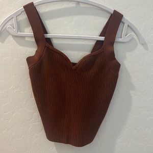 Abercrombie brown cropped sweater tank